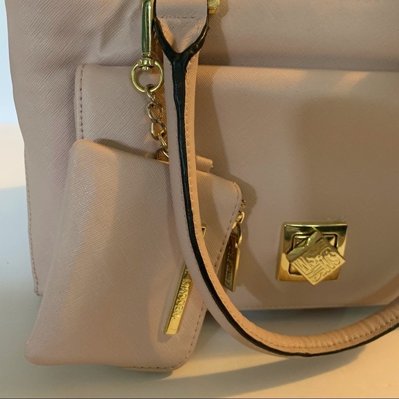 EUC Steve Madden Blush Pink Satchel Work Handbag & Clip on Change Purse Key Ring - Picture 2 of 15
